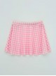 Sweet Pink Plaid Student Conservative Girl Split Three-Piece Short-Sleeved Swimsuit Set