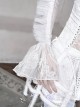 Elegant Gorgeous Stand Collar Puff Sleeve Flower Chiffon White Retro Gothic Lolita Long-Sleeved Short Coat