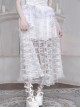 Perspective White Lace Hem Design Asymmetric Stitching V-Neck Detachable Pentagram Accessories Gothic Lolita Sleeveless Dress