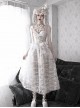 Perspective White Lace Hem Design Asymmetric Stitching V-Neck Detachable Pentagram Accessories Gothic Lolita Sleeveless Dress