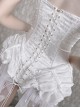 Palace Style White Slim Fit Lace Fishbone Corset Perspective Stitching Design Gothic Sleeveless Corset Set