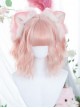 Cute Pink Qi Bangs Irregular Curly Short Curly Hair Sweet Lolita Wig