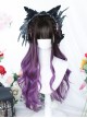 Grape Ice Series Gentle Gradient Purple Air Bangs Long Curly Hair Classic Lolita Wig