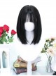 Wind Chime Series Black Daily Natural JK Girl Air Bangs Shoulder Straight Hair Classic Lolita Wig