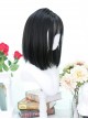 Wind Chime Series Black Daily Natural JK Girl Air Bangs Shoulder Straight Hair Classic Lolita Wig