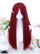 Mountain Tea Series Red Daily Natural Fashion Long Straight Hair Classic Lolita Wig