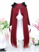 Mountain Tea Series Red Daily Natural Fashion Long Straight Hair Classic Lolita Wig