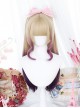 Golden Gradient Purple Natural Bangs Short Hair Tiger Mouth Clip Double Ponytail Sweet Lolita Wig