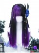 Black Gradient Purple Girl Internet Celebrity Fashion Long Straight Hair Punk Lolita Wig