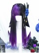 Black Gradient Purple Girl Internet Celebrity Fashion Long Straight Hair Punk Lolita Wig