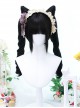 Black Cute E-Sports Girl Short Hair Tiger Mouth Clip Double Ponytail Sweet Lolita Wig