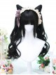 Black Cute E-Sports Girl Short Hair Tiger Mouth Clip Double Ponytail Sweet Lolita Wig