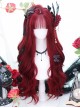 Red Daily Natural Air Bangs Long Curly Hair Classic Lolita Wig