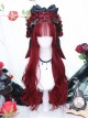 Red Daily Natural Air Bangs Long Curly Hair Classic Lolita Wig