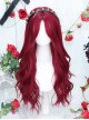 Sweet-Cool Middle Parted Bangs Red Long Curly Hair Classic Lolita Wig