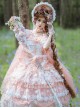 Elf Fairy Series Retro Gorgeous Tea Party Elegant Square Neck Spring Pink Flowers Sweet Lolita Sleeveless Dress
