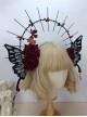 Gothic Style Black Butterfly Wings Our Lady Halo Gothic Lolita Headband