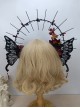 Gothic Style Black Butterfly Wings Our Lady Halo Gothic Lolita Headband