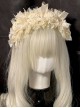 Pure Color Rose Bowknot Lace Classic Lolita Headband