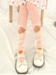 Pink Knitted Cute Bear Biscuit Print Sweet Lolita Socks