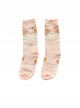 Pink Knitted Cute Bear Biscuit Print Sweet Lolita Socks