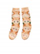 Small Orangery Series Orange Cute Kitten Calf Sweet Lolita Knitted Socks