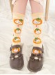 Small Orangery Series Orange Cute Kitten Calf Sweet Lolita Knitted Socks