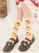 Small Orangery Series Orange Cute Kitten Calf Sweet Lolita Knitted Socks