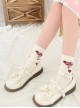 Little Bear Companion Series Red Love Cute Little Bear Classic Lolita White Knitted Socks