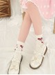 Little Bear Companion Series Red Love Cute Little Bear Classic Lolita White Knitted Socks