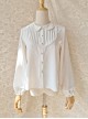 White Chiffon Doll Collar Simple Cute Daily Commuting All-Match Classic Lolita Long-Sleeved Shirt