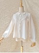 White Chiffon Doll Collar Simple Cute Daily Commuting All-Match Classic Lolita Long-Sleeved Shirt