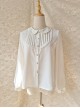 White Chiffon Doll Collar Simple Cute Daily Commuting All-Match Classic Lolita Long-Sleeved Shirt