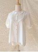 Summer Cute Doll Collar White Chiffon Classic Lolita Daily All-Match Short-Sleeved Shirt
