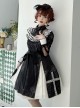 Sweetheart Witch Series Stand Collar Translucent Mesh Design Stitching Sleeves Printed Lace Sweet Lolita Long-Sleeved Dress