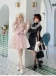 Sweetheart Witch Series Stand Collar Translucent Mesh Design Stitching Sleeves Printed Lace Sweet Lolita Long-Sleeved Dress