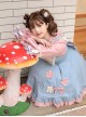 Plum Flower Snow Rabbit Series Sweet Lolita Blue Pink Plum Flower Bowknot Decoration Long Sleeve Shirt Sleeveless Dress Set