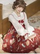 Bear Orchestra Series Retro British Style Piano Note Printing Bowknot Cute Elegant Sweet Lolita Long-Sleeved Dress