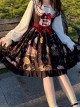 Bear Orchestra Series Retro British Style Piano Note Printing Bowknot Cute Elegant Sweet Lolita Long-Sleeved Dress