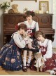 Bear Orchestra Series Retro British Style Piano Note Printing Bowknot Cute Elegant Sweet Lolita Long-Sleeved Dress