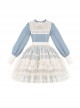 Mint Spring Butterfly Series Blue Elegant Butterfly Embroidery Lace Classic Lolita Long Sleeve Lolita Suit