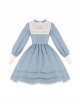 Mint Spring Butterfly Series Blue Elegant Butterfly Embroidery Lace Classic Lolita Long Sleeve Lolita Suit