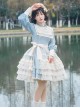 Mint Spring Butterfly Series Blue Elegant Butterfly Embroidery Lace Classic Lolita Long Sleeve Lolita Suit