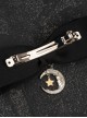 Handmade Black Bowknot Moon Star Decoration Alloy Gothic Lolita Hair Clip