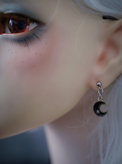Black Moon Star Alloy Handmade Accessories Gothic Lolita Ear Studs