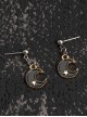 Black Moon Star Alloy Handmade Accessories Gothic Lolita Ear Studs