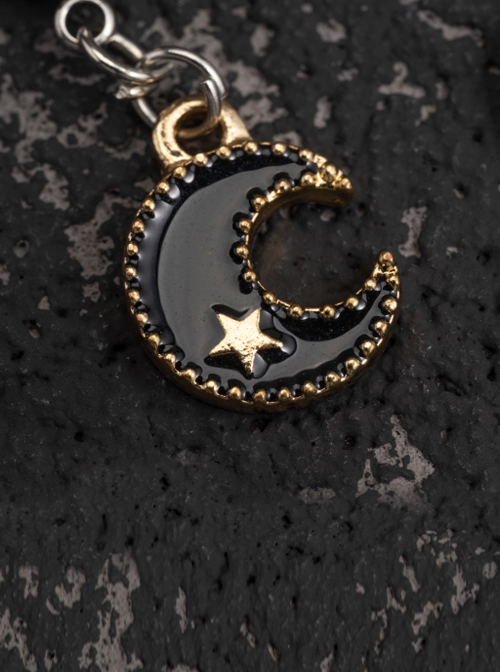 Black Moon Star Alloy Handmade Accessories Gothic Lolita Ear Studs