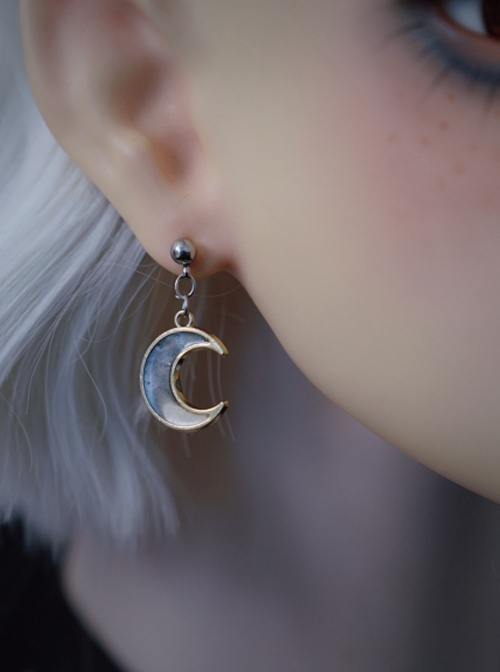 Alloy Irregular Moon Simple Handmade Accessories Gothic Lolita Ear Studs