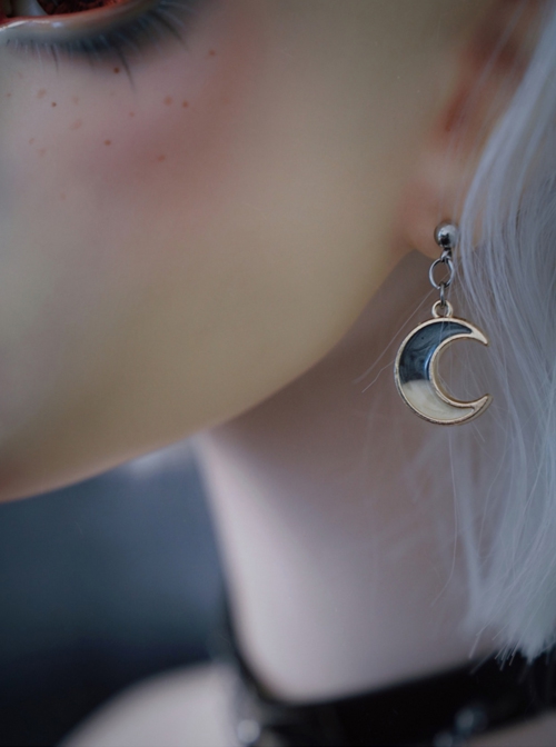 Alloy Irregular Moon Simple Handmade Accessories Gothic Lolita Ear Studs