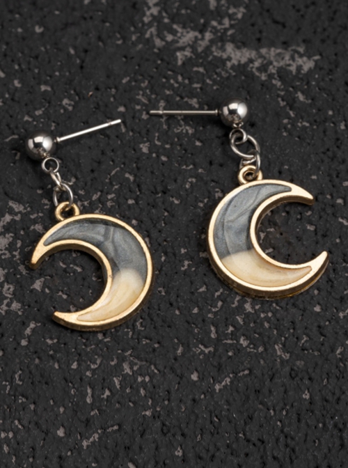 Alloy Irregular Moon Simple Handmade Accessories Gothic Lolita Ear Studs